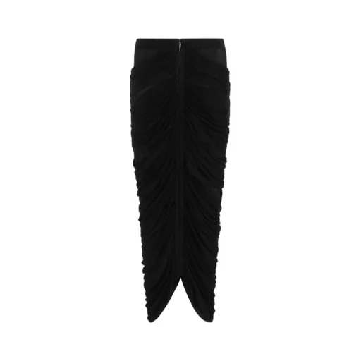 Ruched Rose Patch Midi Skirt