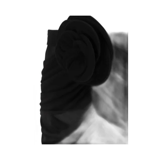 Ruched Rose Patch Midi Skirt