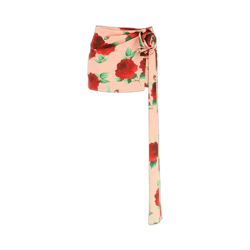 3D Rose Drap-Detailed Mini Skirt