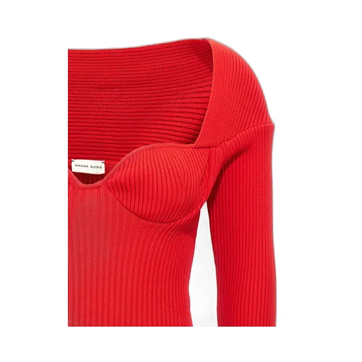 Ribbed-Knit Bustier Top
