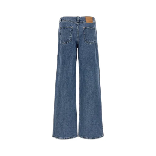 Ultra Low Waist Wide Leg Denim Jeans