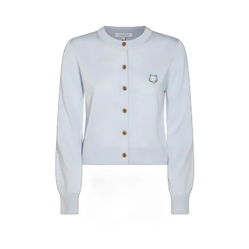 Fox Head Embroidered Knitted Cardigan