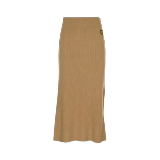 Fox Head Patch Knit Midi Skirt