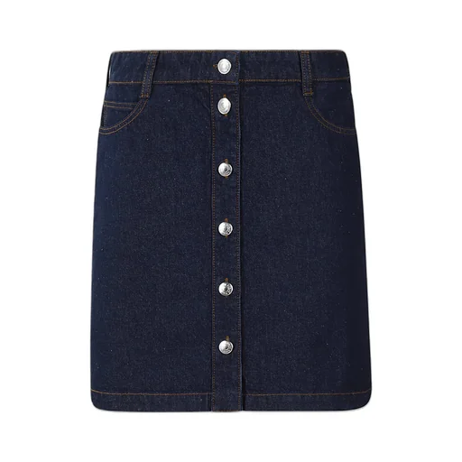 Buttoned Denim Mini Skirt