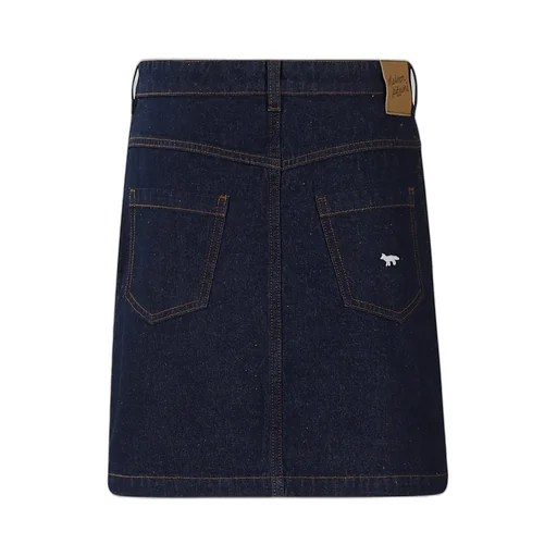 Buttoned Denim Mini Skirt