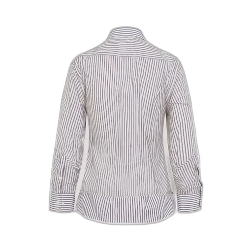 Striped Ruffled Long-Sleeve Shirt