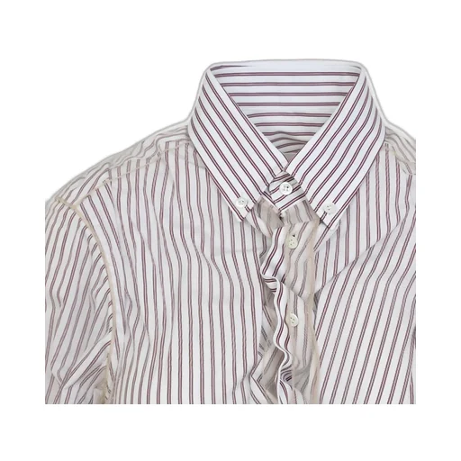Striped Ruffled Long-Sleeve Shirt