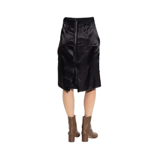 Raw Hem Midi Skirt
