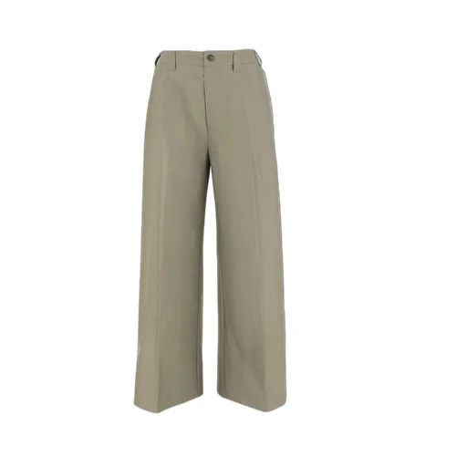 Wide-Leg Pleated Trousers