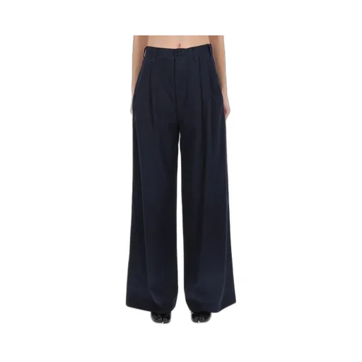 Wide-Leg Pleated Trousers