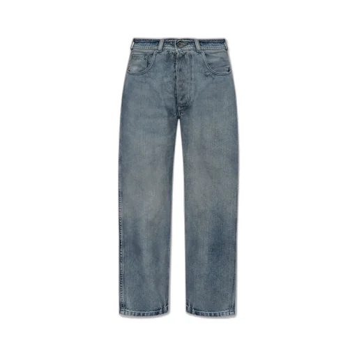 High-Waist Distressed Jeans