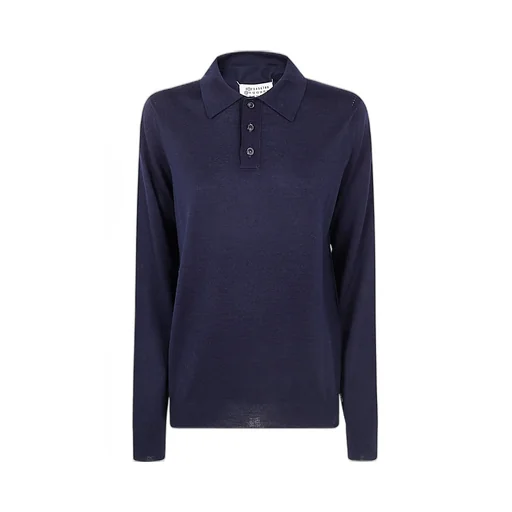 Long-Sleeved Knitted Polo Shirt