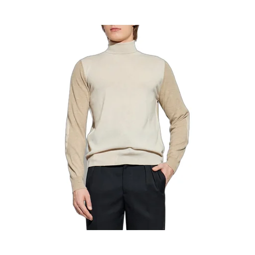 Two-Toned Turtleneck Knitted Jumper
