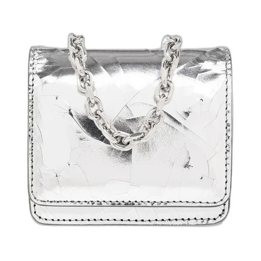 Metallic-Finish Chain-Linked Crossbody Bag