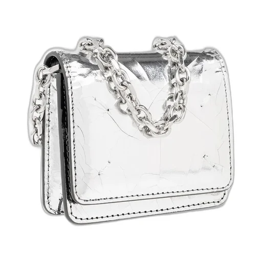 Metallic-Finish Chain-Linked Crossbody Bag