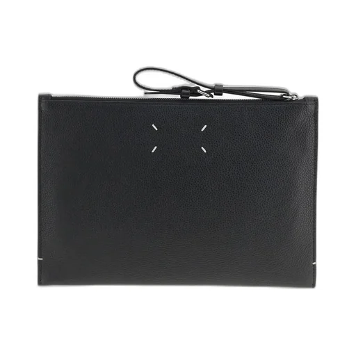 Stitched Logo Printed Pouch Bag