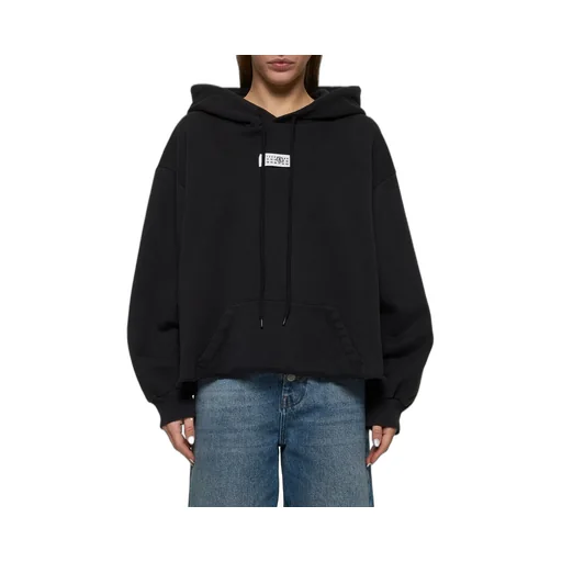 Numbers-Motif Drawstring Hoodie