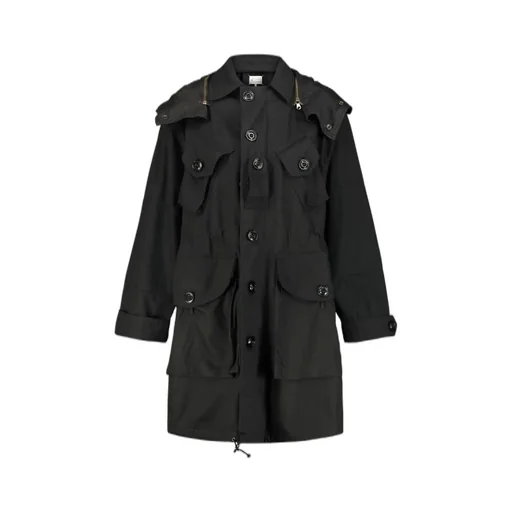 Buttoned Hooded Jacket