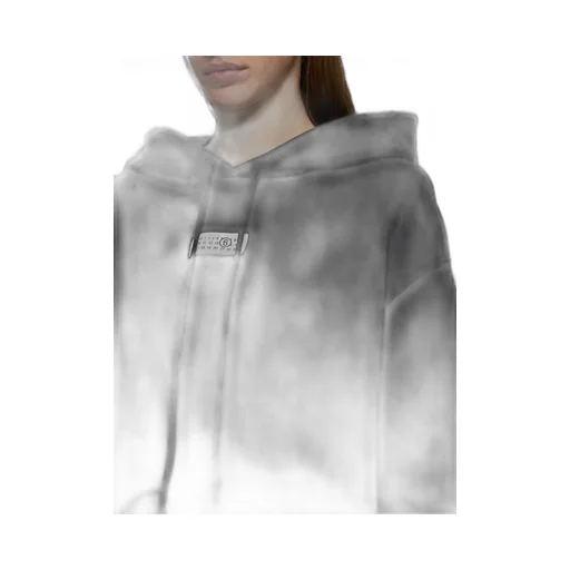 Numbers-Motif Drawstring Hoodie