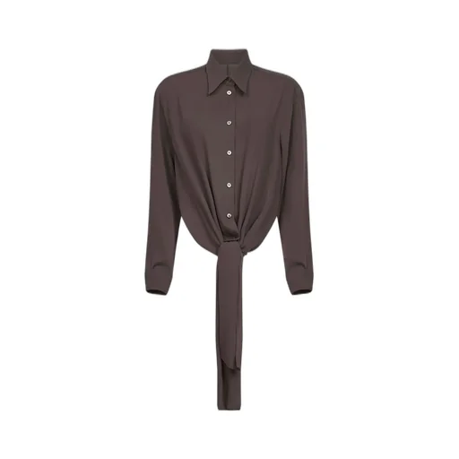 Long-Sleeved Straight Hem Shirt