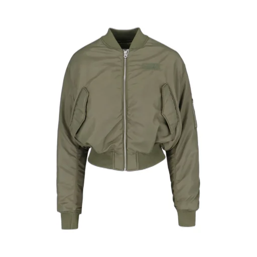 Logo Embroidered Zipped Bomber Jacket