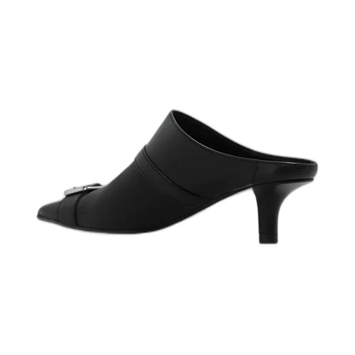 Pointed-Toe Buckle-Detailed Mules