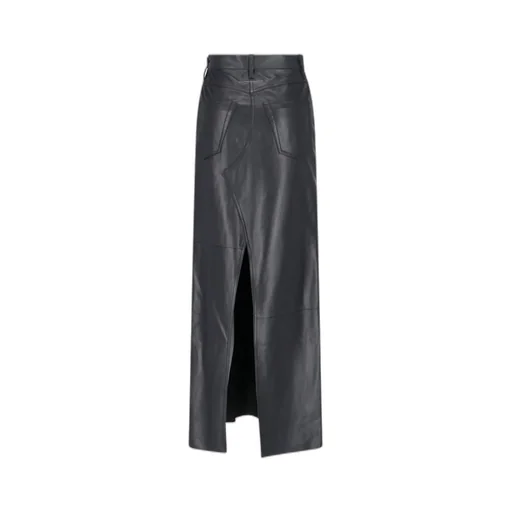 Panelled Leather Maxi Skirt