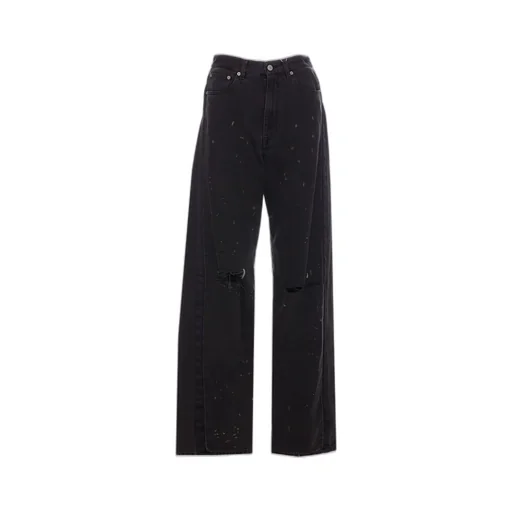 Cut-Out Detailed Straight-Leg Jeans