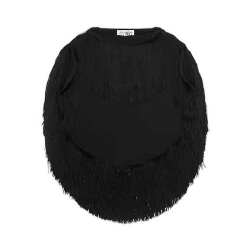 Boat Neck Fringed Top