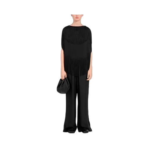 Boat Neck Fringed Top