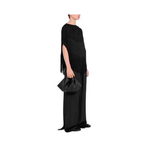 Boat Neck Fringed Top
