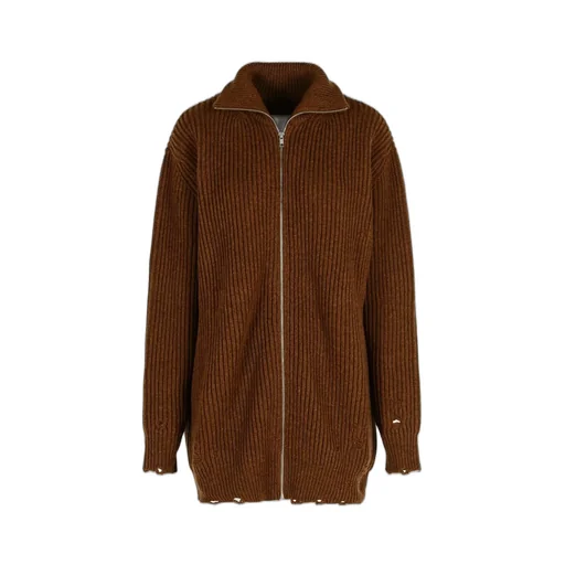 High Neck Zip-Up Cardigan