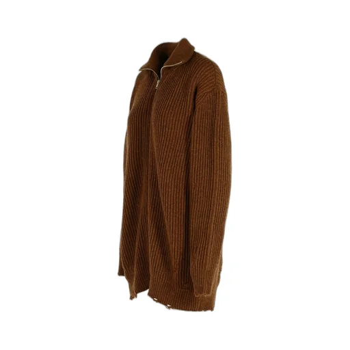 High Neck Zip-Up Cardigan