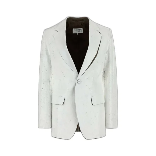 Cracked-Painted Single-Breasted Blazer