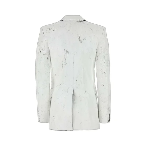 Cracked-Painted Single-Breasted Blazer