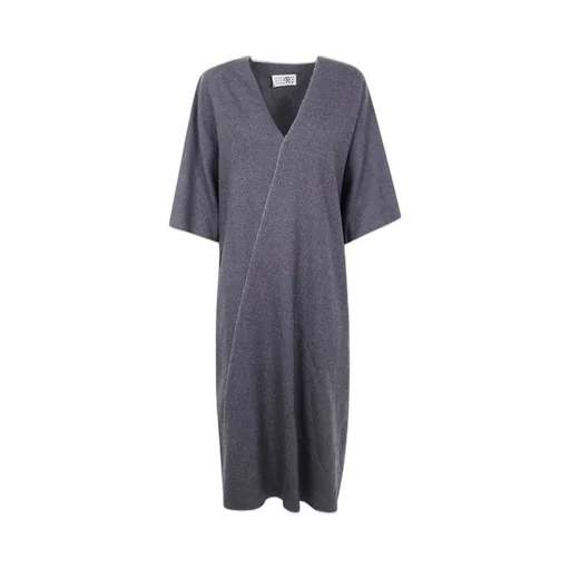 Short-Sleeved V-Neck Dress