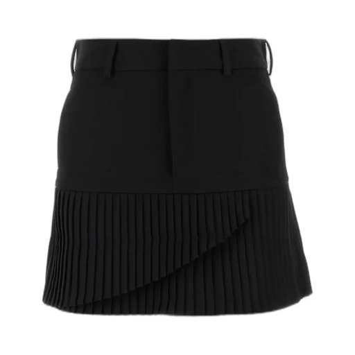 Low-Rise Pleated Miniskirt