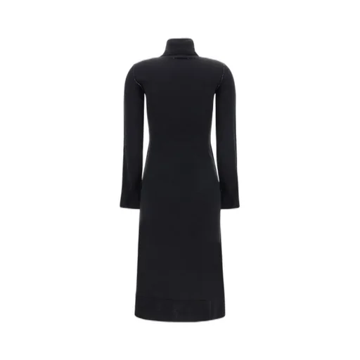 High Neck Long Sleeved Midi Dress