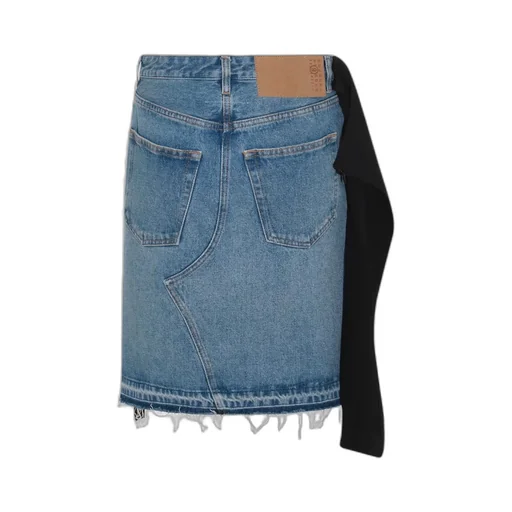 Panelled Denim Mini Skirt