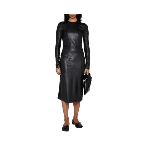 Faux Leather Midi Dress