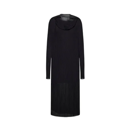 Pleated Long-Sleeved Dress