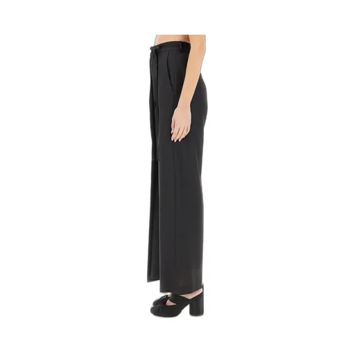 Tie-Fastened Flared Trousers