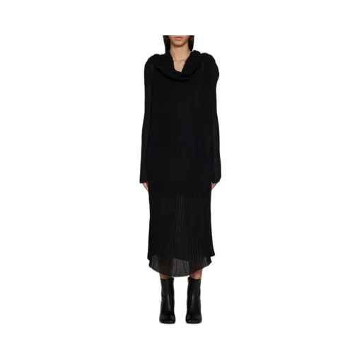 Pleated Long-Sleeved Dress