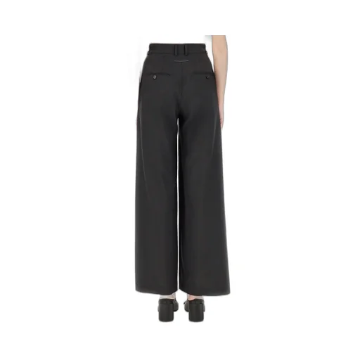 Tie-Fastened Flared Trousers