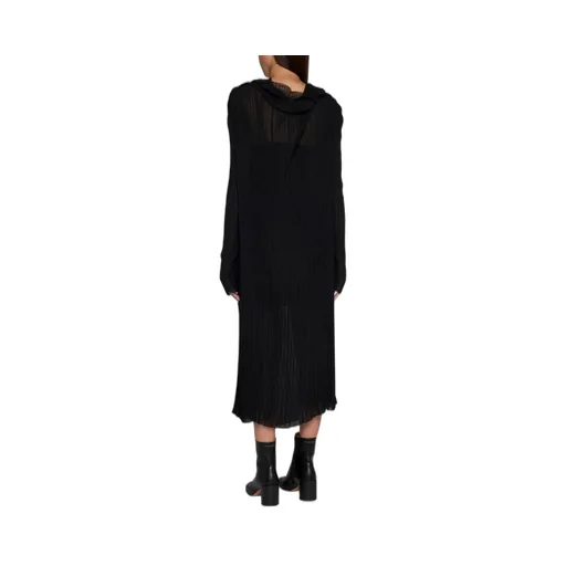 Pleated Long-Sleeved Dress