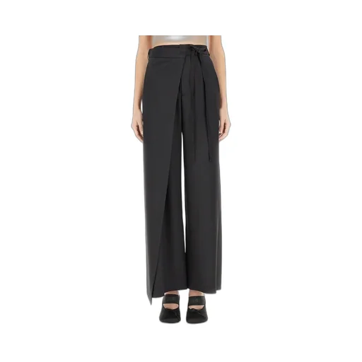 Tie-Fastened Flared Trousers