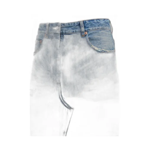 Distressed Denim Maxi Skirt