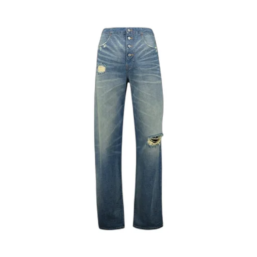 Distressed Washed Denim Jeans