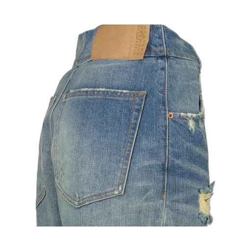 Distressed Washed Denim Jeans