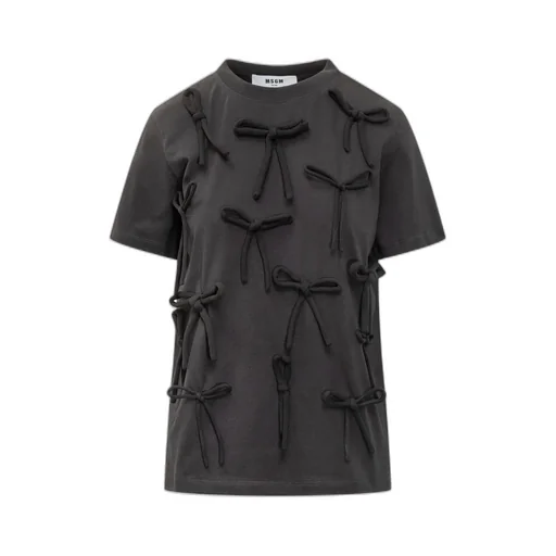 Bow-Embellished Crewneck T-Shirt
